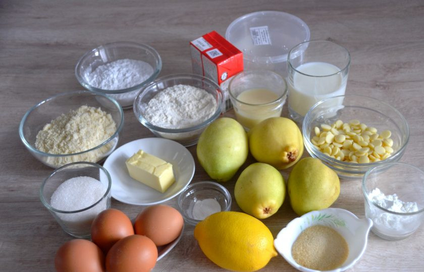 1. Этап. Торт Груши в карамели: Подготовьте ингредиенты.