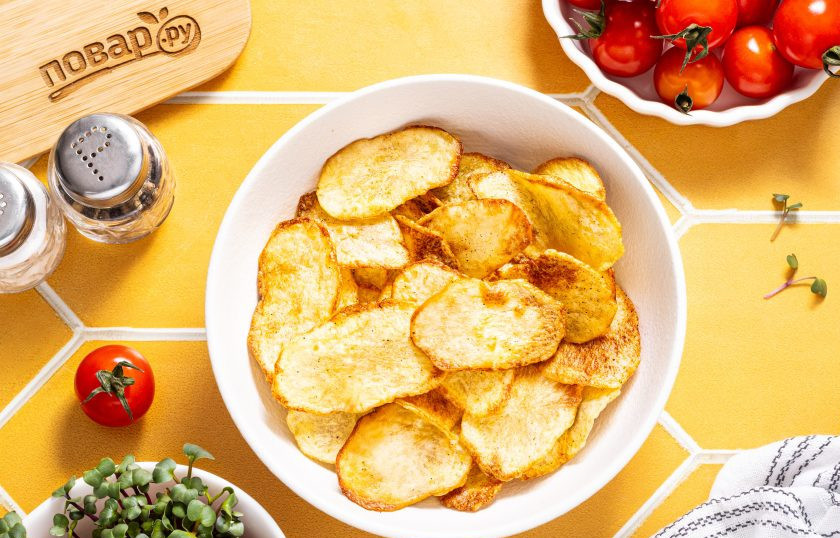 1. Этап. Чипсы из картошки в аэрогриле: Чипсы из картошки в аэрогриле готовы, приятного вам аппетита!