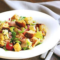 Bread Salad with Fontina and Black-Forest Ham