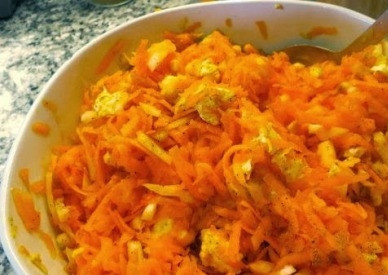 1. Этап. Манты из тыквы: И перемешиваем. Начинка готова!