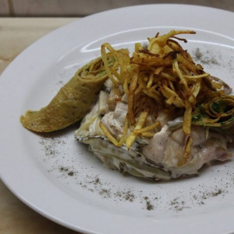 Картошка с копченой курицей