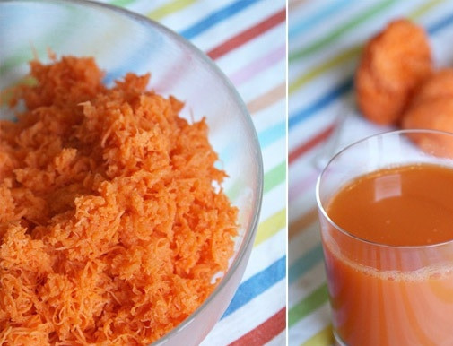 1. Этап. Суфле из моркови: 1. Рецепт приготовления суфле из моркови настолько простой, что с ним справится даже начинающий кулинар. Морковь необходимо вымыть и очистить. Лучше всего воспользоваться соковыжималкой, чтобы быстро получить сок. Если такого приспособления у вас нет, то можно натереть морковь на терке и отжать сок вручную.