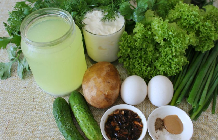 1. Этап. Грибной холодный суп: Подготовим ингредиенты.