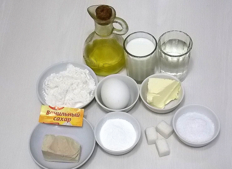 1. Этап. Советские пончики: Подготовьте все необходимые ингредиенты.