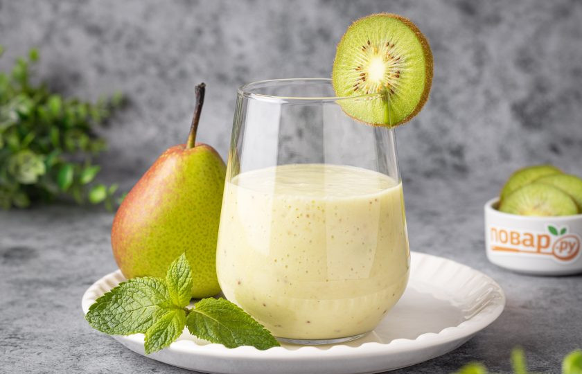 1. Этап. Смузи из киви с грушей: Смузи с киви и грушей готов!