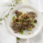 Buckwheat Soba Noodles with Sautéed Mushrooms, Shallots and Mint