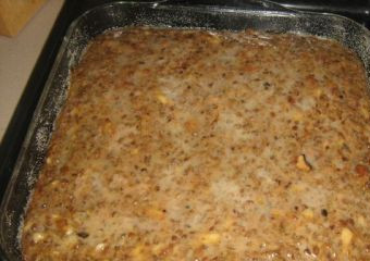 1. Этап. Запеканка из печени: 10. Отправляем в раскаленную духовку на 40 минут или час - в зависимости от мощности плиты.