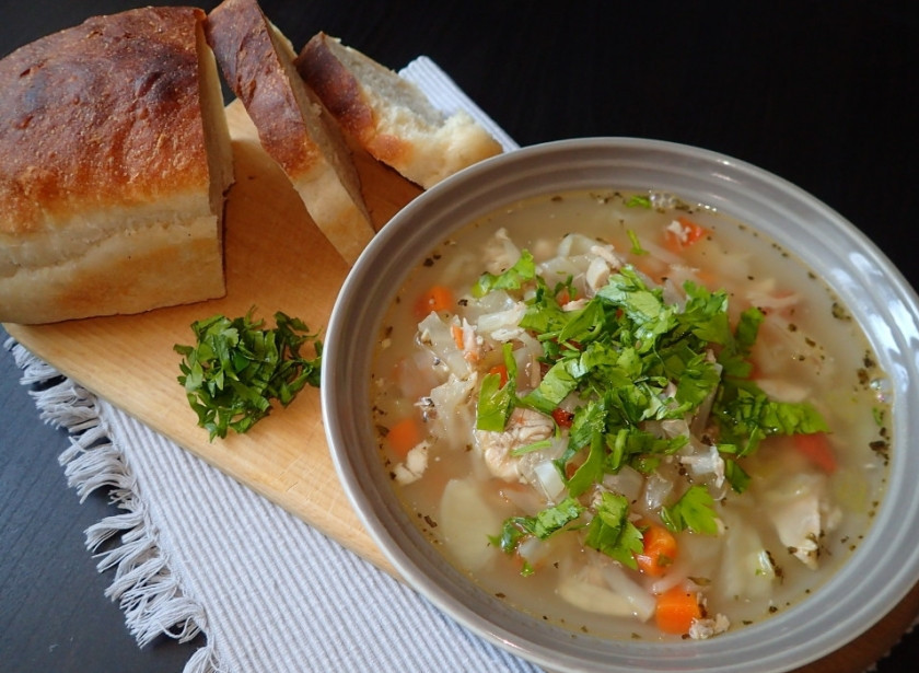 1. Этап. Вкусные щи из свежей капусты: Готовые щи из свежей капусты подавайте с зеленью. Приятного аппетита!