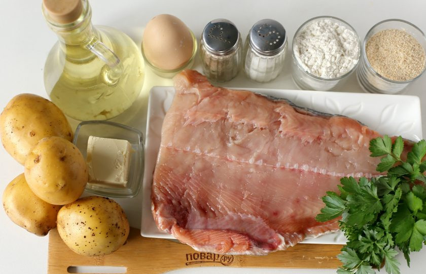 1. Этап. Фишкейки: Подготовьте все ингредиенты.