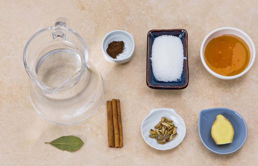 1. Этап. Сбитень столбушинский: Подготовьте все необходимые ингредиенты.