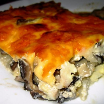 Запеканка из картофельного пюре с грибами