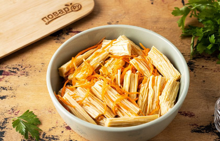 1. Этап. Соевая спаржа с морковью по-корейски: Соевая спаржа с морковью по-корейски готова, приятного вам аппетита!