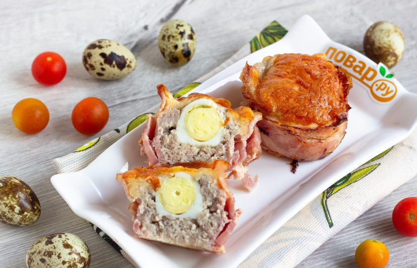 1. Этап. Мясные кексы с перепелиными яйцами: Приятного аппетита!