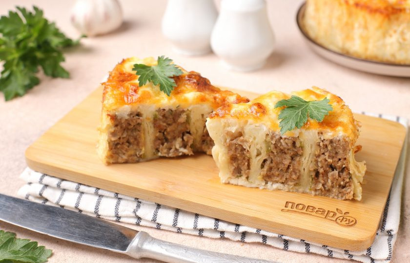 1. Этап. Пирог из лаваша с фаршем и кабачком: Пирог из лаваша с фаршем и кабачком готов. Приятного аппетита!