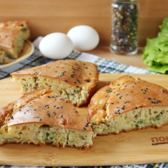 Заливной куриный пирог на кефире