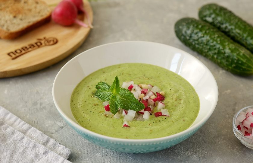 1. Этап. Гаспачо из огурцов: Гаспачо из огурцов готов, приятного аппетита!