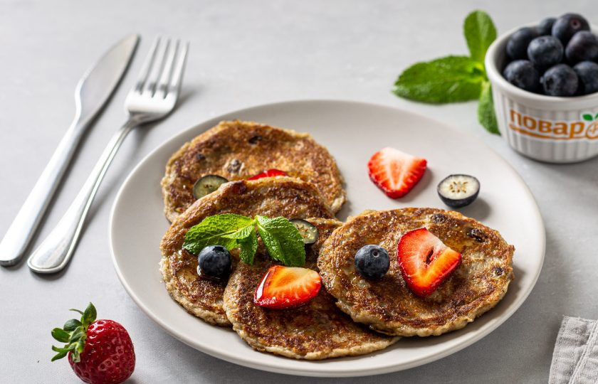 1. Этап. Постные овсяные оладьи: Постные овсяные оладьи готовы, приятного аппетита!