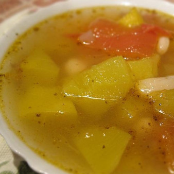 Тыквенный суп на курином бульоне