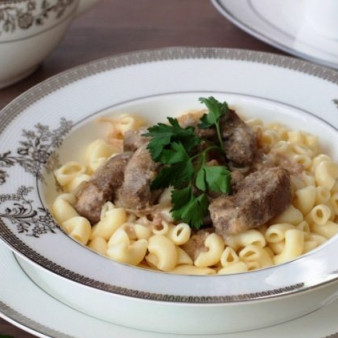 Печень баранья в сметане