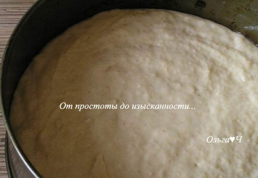 1. Этап. Торт Дыня и лимон: Тесто выложите в форму для выпечки (18-20 см).