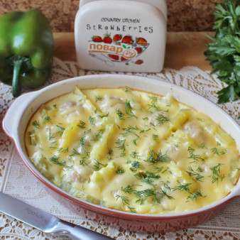 Запеканка с тефтелями