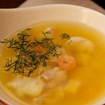 Рыбный суп с креветками