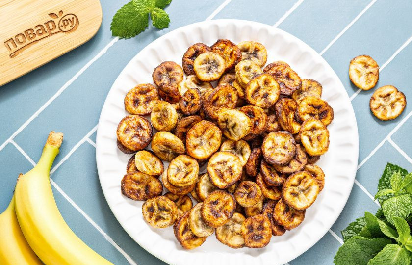 1. Этап. Банановые чипсы в аэрогриле: Банановые чипсы в аэрогриле готовы, приятного вам аппетита!