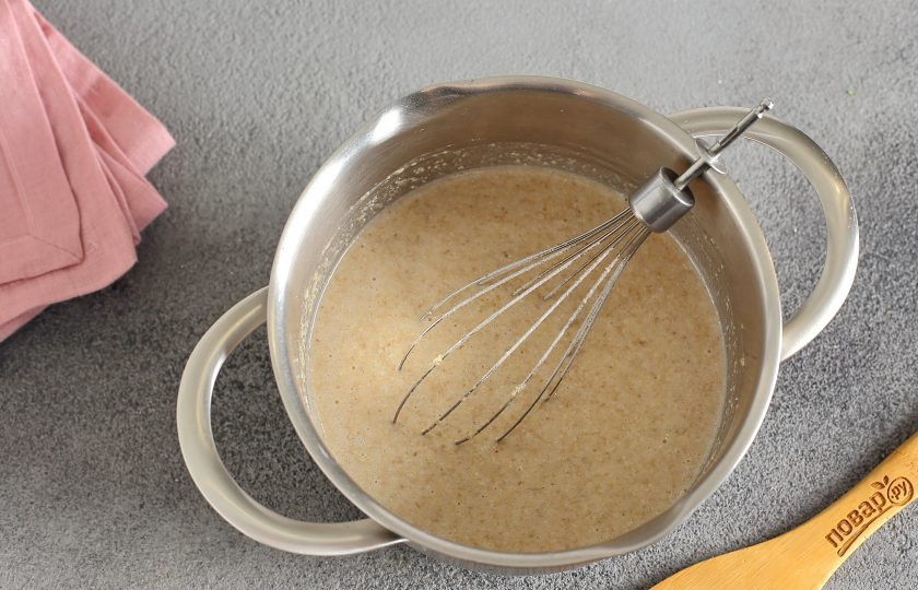 1. Этап. Блинный торт для диабетиков: Перемешайте до однородного состояния.