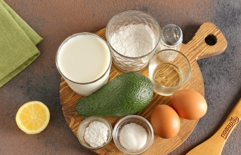 1. Этап. Блины с авокадо: Подготовьте все ингредиенты.