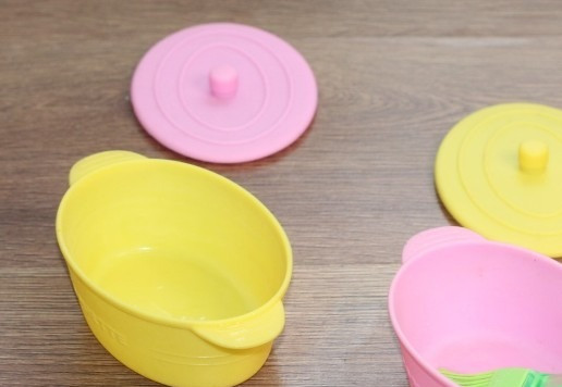 1. Этап. Рисовая полента с баклажаном: 11. Формочки смазываем растительным маслом...