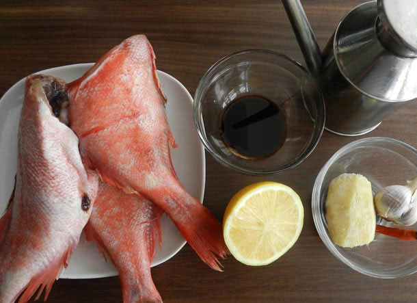 1. Этап. Филе красного окуня в духовке: Подготовьте ингредиенты.